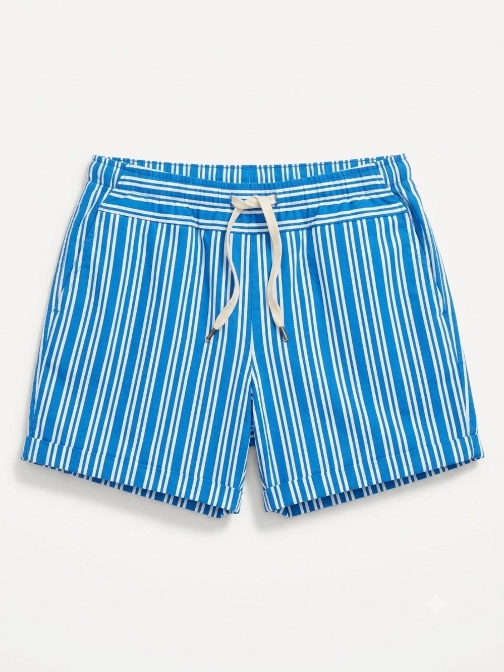 NYL Girls Blue Stripe Drawstring Shorts Size 7-8